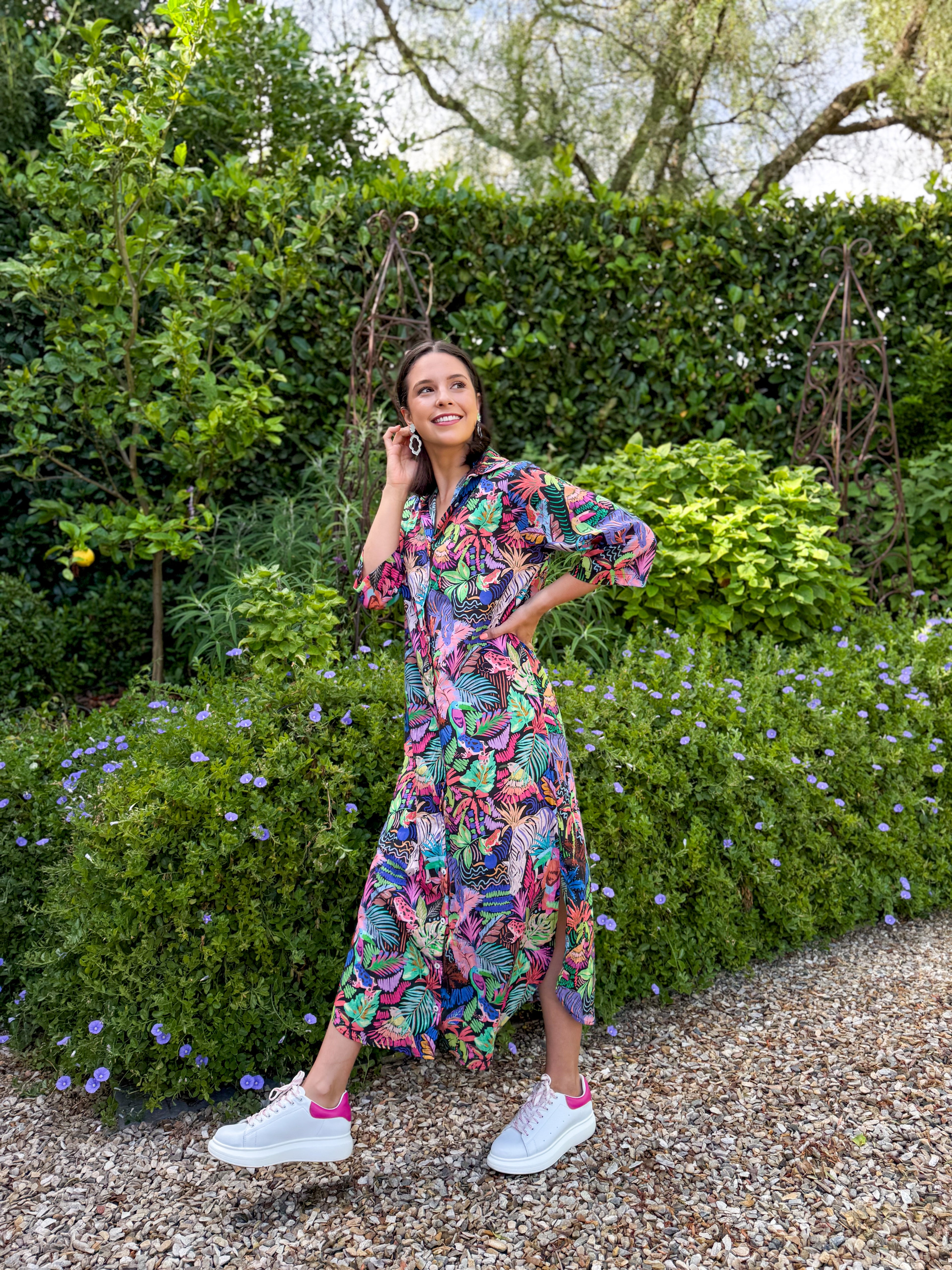 Jennifer dress- Highlighter jungle