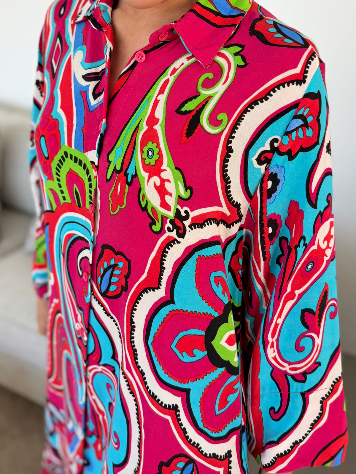 Gerda dress - Pink paisley