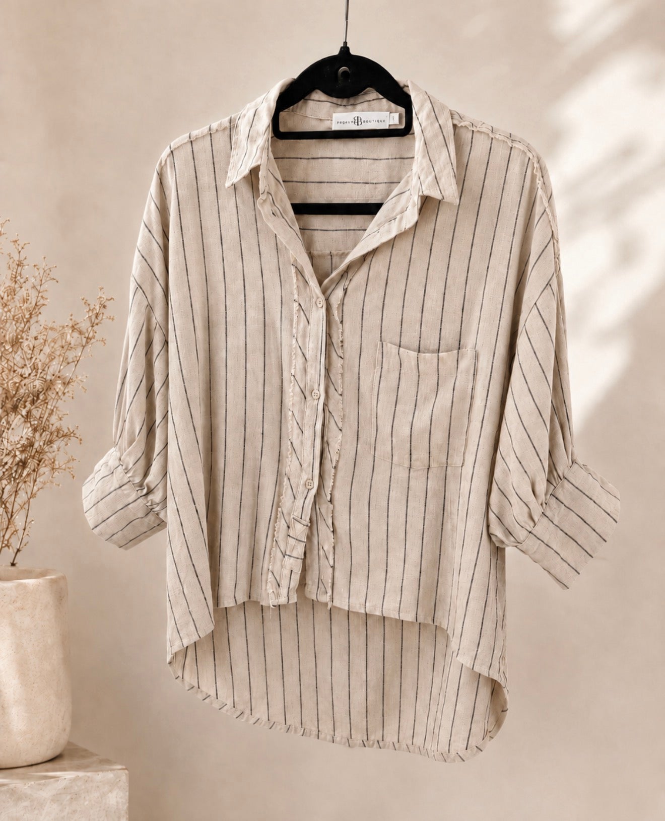 Italian stripe shirt - Natural