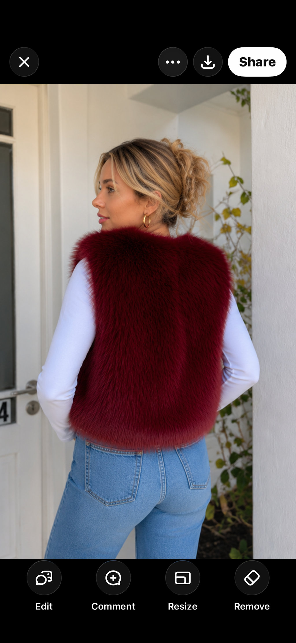Liané fur - Burgundy