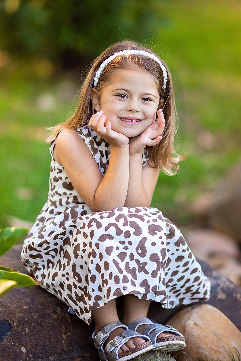 Wrap dress- Beige leopard print