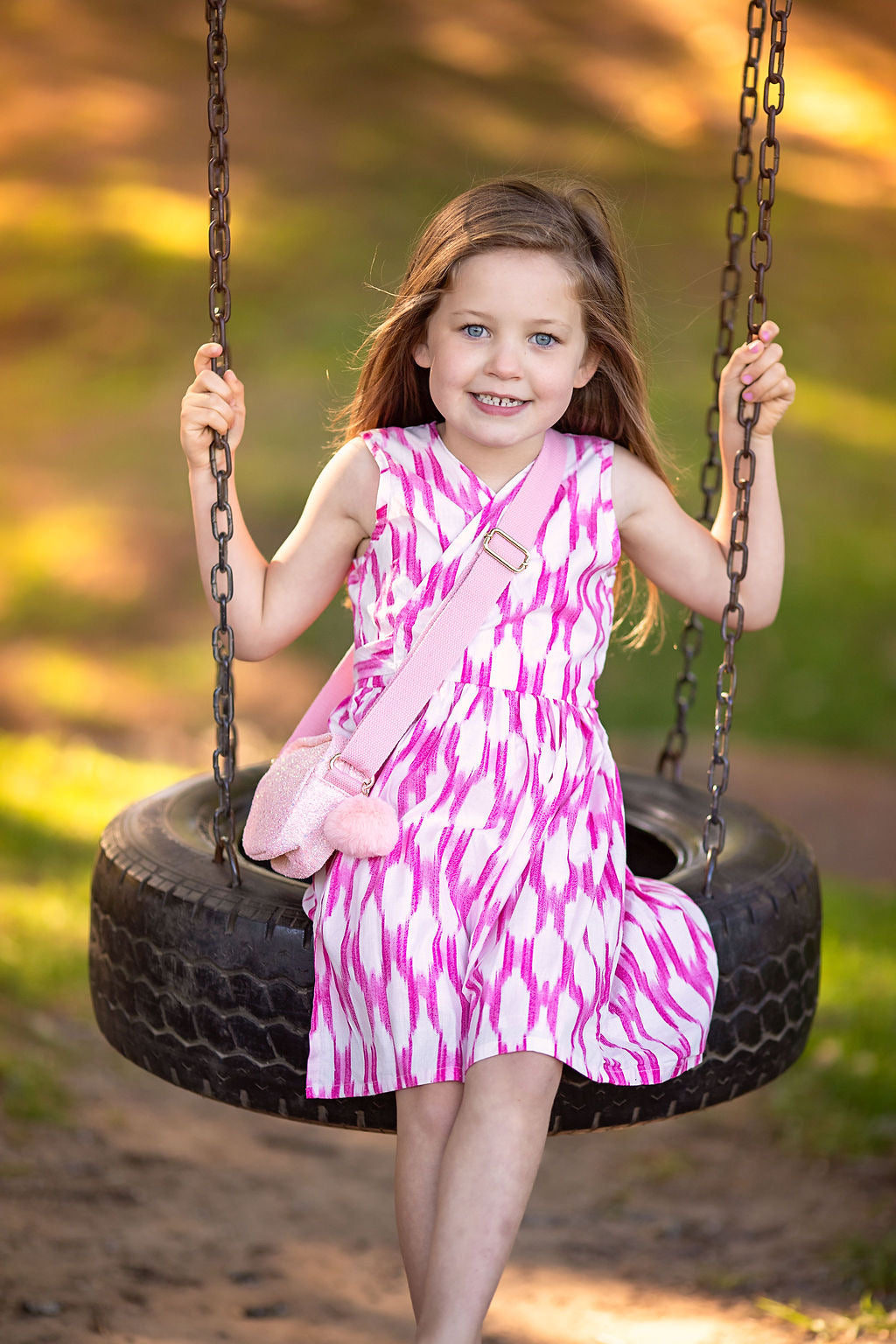 Wrap dress- Bubble gum ikat
