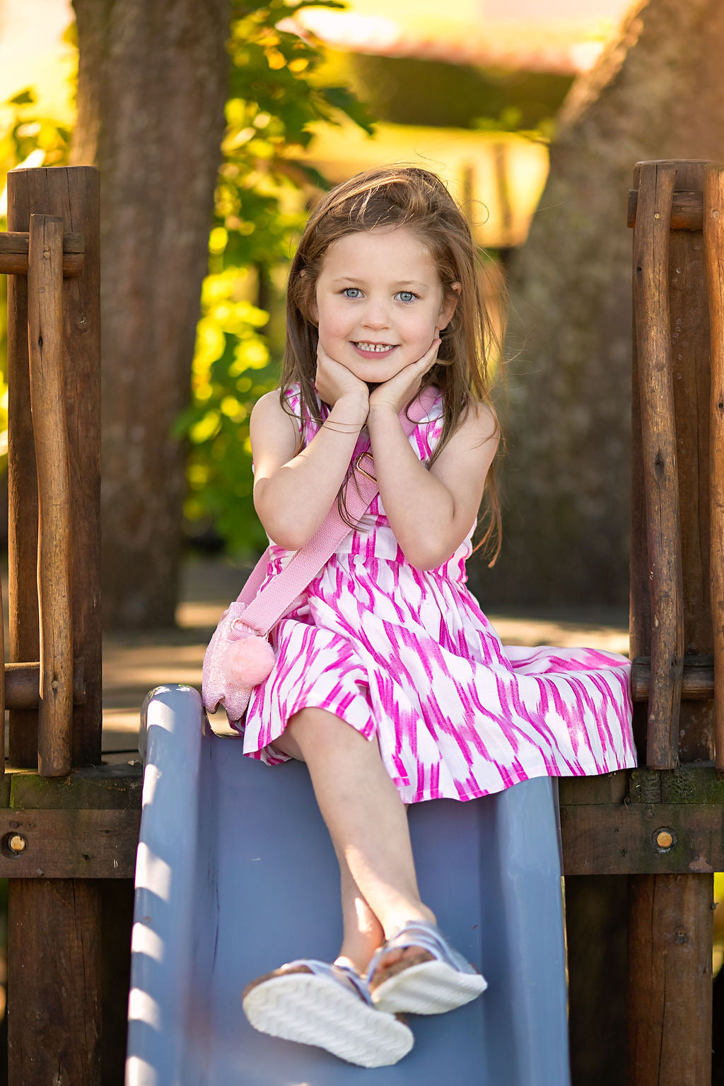 Wrap dress- Bubble gum ikat